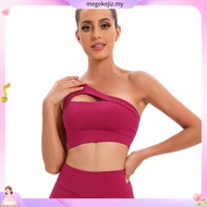 【LuckyBlueBird】Sports Bra Sexy Cutout One Shoulder Running Fitness Sports Yoga Wear Yoga Bra B28