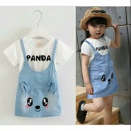 FS FSOSCAR - Js Panda Set Kids'Girl - Blue 3-5 Years Old Spandex Shirt + Denim Js Supernova Best Fas
