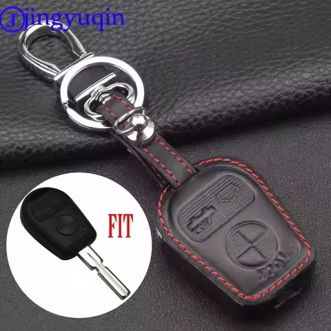 jingyuqin New Remote 3 Buttons Leather Protect Car Key Case Cover For BMW E46 E31 E32 E34 E36 E38 E3