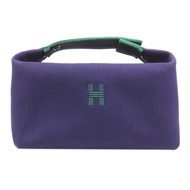 HERMES 帆布Bride-A-Brac GM銀扣手挽袋