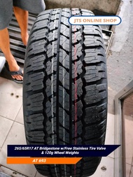 265/65R17 AT Bridgestone w/Free Stainless Tire Valve &amp; 120g Wheel Weights