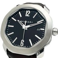 BVLGARI Octo OC41S Men's Automatic Watch with Skeleton Back, Stainless Steel/Leather, Dark Braun Dia