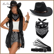 Baoblaze Paisley Western Cosplay Set Bohemian Cowboy Hat Set Easy to Wear Cowboy Costume Accessories