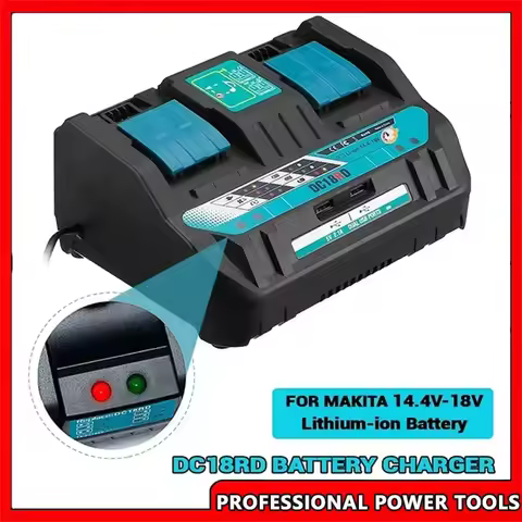 Newest Double Li-ion Battery Charger 4A Charging Current for Makita 14.4V 18V BL1830 Bl1430 DC18RC D
