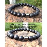 Vitaliste bracelet, hajar jahanam stone and 1 baiyo magnetic 8 mm