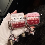 Red Bow Earphone Case i12 i11 i13 Cartoon Transparent Embossed 1 2 3 Bluetooth gen3 gen2 Wireless Pr