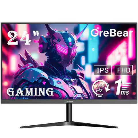 GreBear 165/144Hz Gaming Monitor 24 Inch - FHD 1080P IPS Screen 1ms (GTG) Home Office Computer Displ