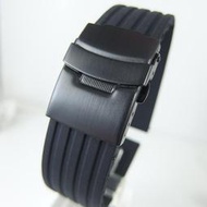 【錶帶家】ORIS F1 款式胎紋黑色PVD錶扣代用矽膠錶帶18mm120mm22mm24mm可用