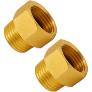 G 1/2 BSP Male to US 1/2 NPT Female Thread Converter Adapter (2-Pack), Solid Brass Pipe Fitting，Wate