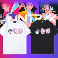 Baju KPop Demon Hunters Huntrix Print T-Shirt Unisex Short Sleeve Cotton Top Fans Support Tee SIZE S