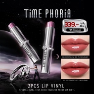 Time Phoria Spectra Ultra Stay-Shine Transfer Proof Lip Vinyl Long Lasting Non-Stick Mask Light Text