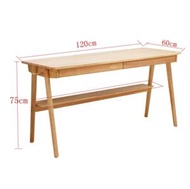 實木書桌,電腦枱,置物架組合(原木色) 120cm#H099027005