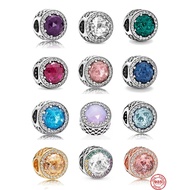 2024 New Simple Exquisite 925 Pound Sterling Silver Sparkling White Light Blue Purple Red Gem Authen