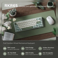 RK ROYAL KLUDGE R65 Wired Mechanical Keyboard with Volume Knob, 60% Percent RGB Backlit Gasket Mount