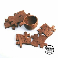 PUZZLE - Wooden Coaster/ Coaster Cup Coaster Wooden Coaster/ Wooden Coaster/ Wooden Tray Mini Tray/ 