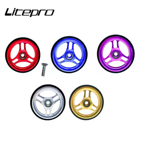 For Brompton Bike Easywheel Hollow Bearing Easywheel 6MM Aluminum Alloy Push Wheel For 3Sixty Foling