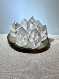 白水晶柱七星陣瑪瑙片底盤(滿$500包順豐智能櫃)