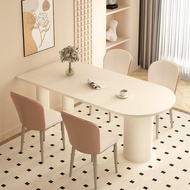 [Free chair] dining table set marble extendable dining table round dining table meja makan 4 / 6 ker