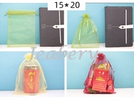 แพ็คละ 10 ใบ ขนาด 15x20 ซม 15*20 ถุงผ้าแก้วใส่ของชำร่วย ของรับไหว้ สังฆทาน ถุงใส่ส้ม พร้อมส่ง