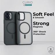 CURIO Matte Case - Magnetic Shockproof Full Drop Protection, Frosted & Smooth Soft Grip Cover