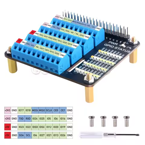 Raspberry Pi Gpio Expansion Extension Board Screw Terminal Hat For Raspberry Pi 2B/3B/3B+/4B/5/Zero/