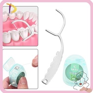 DIACHASG Handle Tooth Flossing, Reusable Portable Stainless Steel Toothpicks, Teeth Cleaner Home Too