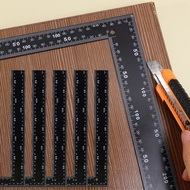 Right Angle Iron Ruler - Leathercraft Measuring Ruler - Metal L-shaped Ruler - Carpenter Rectilinear