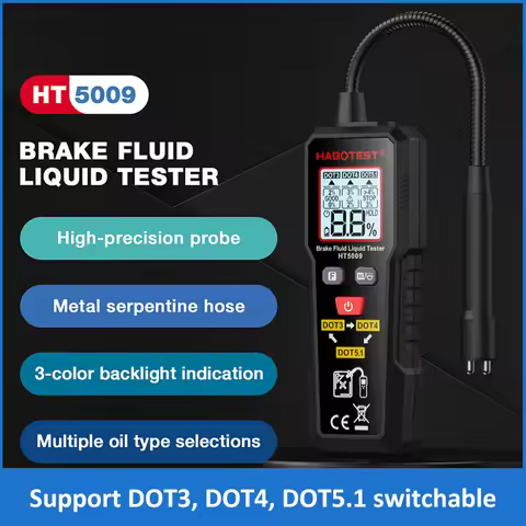 HT5009 Brake Fluid Tester Digital Auto Brake Liquid Oil Detector Tool for DOT3 DOT4 DOT5.1 Hydraulic