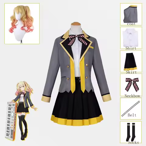Tenma Saki Cosplay School Outfit Wig Anime Pjsk Colorful Stage Costume Halloween Party Outifts for W