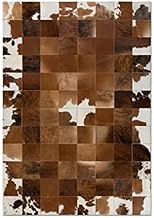 New Cowhide Rug Leather. Animal Skin Patchwork Area Carpet- Art 500C (4 x 6 ft)
