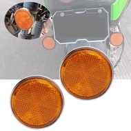 Pair Motorcycle Round Amber Front Fork Cover Reflective Reflector Safety Warning cover For Suzuki BM