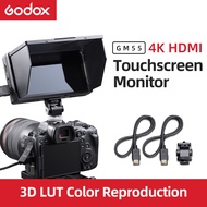 Godox GM55 4K Monitor 5.5 Inch on Camera DSLR 3D LUT Touch Screen IPS FHD 1920x1080 Video 4K HDMI Field Monitor Dslr
