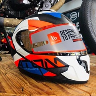 MT Helmet Atom SV Flip Up Fullfaced Full Face Double Visor Helmet Matte Orange