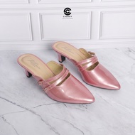 Heells Sandals Latest 5CM Pointed Heel Sandals with Buckle Slip-on Mules for Weddings