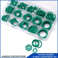 150pcs 15 sizes 2.4mm 3.1mm Thickness Fluorine Rubber O-rings Box Set Sealing Durable Socket Rubber Green FKM Gasket