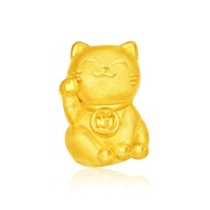 周大福 - 招財貓999足金工藝精品吊墜(連手繩)