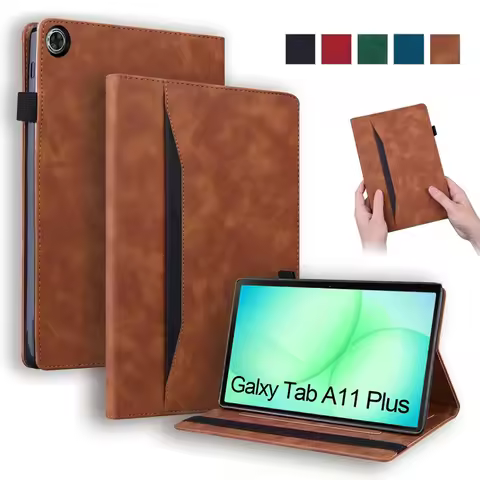 For Samsung Galaxy Tab A11 Plus Case SM-X230 X235 Luxury Wallet Stand Flip Cover For Funda Galaxy Ta
