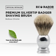 Ubersuave Eco-Razor Bulbous Chrome Shaving Brush (Premium Silvertip Badger)
