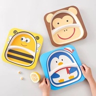 Creative Bamboo Fiber Children's Tableware Eating Plate Separate Compartment Baby Breakfast Baby Foo