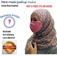 LIMITED TIME OFFER✴💥SHIP IN 24 hours🔥Ready stock Jovian face mask kain muslimah (Diamond Rose) tie b