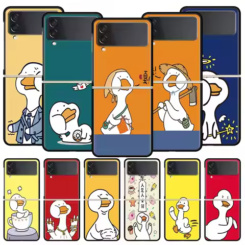 Phone Case for Samsung Galaxy Z Flip 3 4 5 6 7 Folding Shell For Samsung Z Flip4 PC Hard Cover Funny