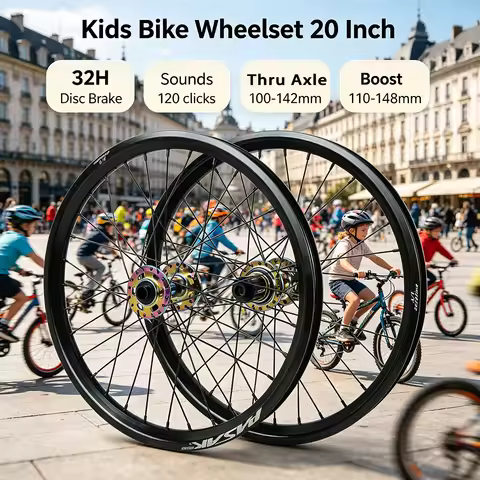 Pasak 20 Inch Kids Mountain Bike Wheelset 32 Holes Disc Brake 120 Clicks Boost 110-148mm MTB Cycling