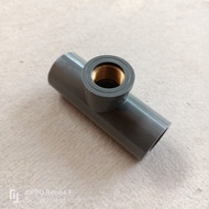 T-Tee Brass Threaded - SDD Pipe 1/2-Inch x 3/4-Inch Rucika PVC-AW