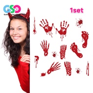 Blood Sticker Footprint Wallpaper Halowen Window Glass Sticker Halloween Decoration