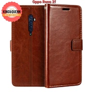 Oppo RENO 2F 4f LEATHER CASE Wallet FLIP COVER OPPO RENO 2F King And Quenn