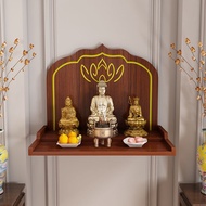 Buddha Shrine Altar Household Economical Wall-Mounted Buddha Worship Table Guanyin God of Wealth Worship Table Guan Gong Ancestor Card Holder/Praying Altars / Feng Shui size table