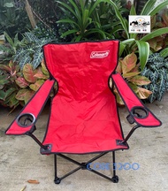 สินค้าพร้อมส่ง เก้าอี้แคมป์ปิ้ง เก้าอี้สนาม เก้าอี้ Coleman Arm chair (สีแดง) พร้อมชุดที่วางเครื่องด