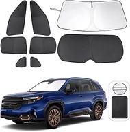 8PCS Windshield Sun Shade Custom Fit for 2025 Subaru Forester Accessories Foldable Sunshade Side Rea
