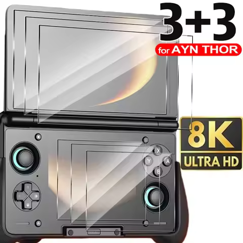 For AYN THOR Game Console Dual OLED Screen Protector Anti-scratch Tempered Glass HD Clear Cover Film