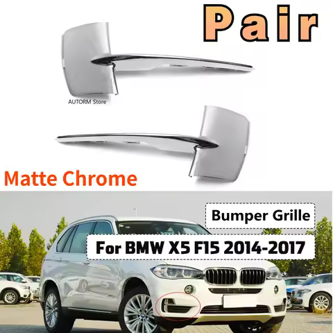 Matte Chrome Bumper Trim ABS For BMW X5 F15 35i 35ix 35dx 40ex 2014-17 Front Bumper Grille Trim Mold